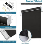 SmartWings Motorized Smart Blinds with Remote, Custom Automatic 100% Blackout Roller Shade Compatible with Alexa/Homekit/Google, Electric Smart Blinds for Indoor Windows, Eclipse Black