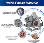 6200 Half Face Respirator Mask with Filters, Gas Mask Ideal for Painting, Woodworking, Sanding, Spraying