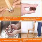 Ezprotekt 24 Pcs Clear Chair Leg Floor Protectors for Hardwood Floors, Floor Protectors for Chairs, Felt Furniture Pads Covers, Chair Leg Socks Bar Stool Leg Floor Protectors Caps (M Fit: 0.87"-1")