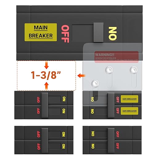 Generator Interlock Kit Fit for Square D QO or Homeline 150 and 200 Amp Panels 1-3/8 Inch Space Between Main & Generator Breaker