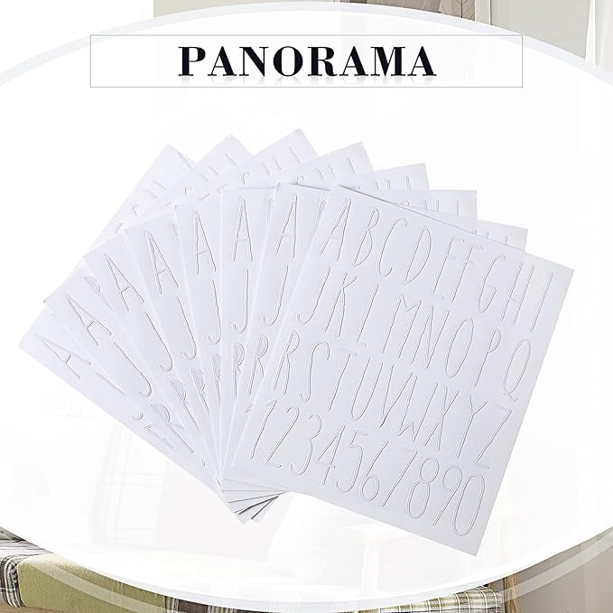 8 Sheets Vinyl Letter Stickers Waterproof Self Adhesive Letter Numbers Alphabet Modern Mailbox Numbers Sticker for Back to School DIY Mailbox House Home Business Address(1 Inch,White)