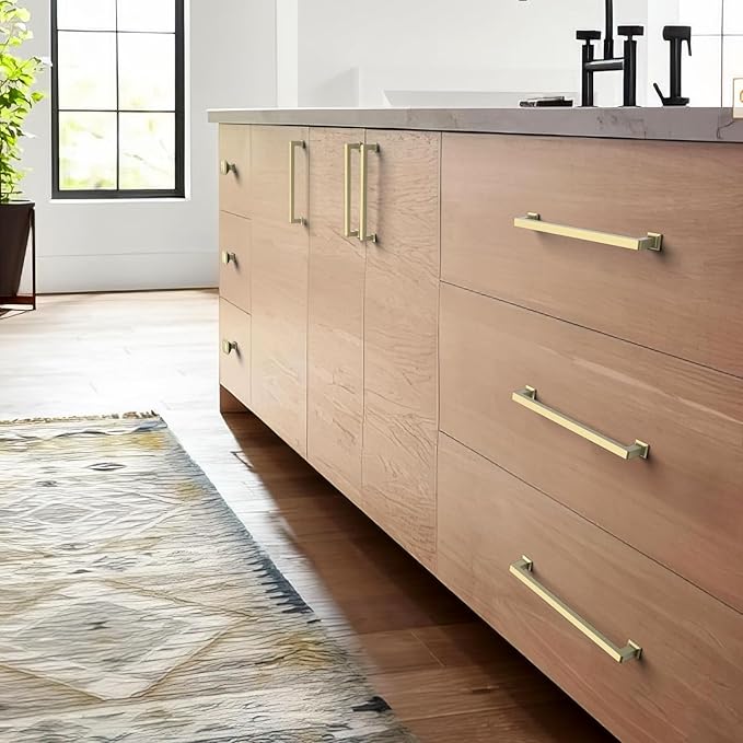 10 Pack 7"(177mm) Gold Cabinet Pulls Kitchen Cabinet Handles Matte Gold Drawer Pulls Cupboard Hardware for Cabinets CK0078