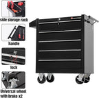 Tool Chest Heavy Duty Cart Steel Rolling Tool Box 5 Drawer Cart (TZ35-BK)