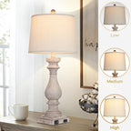 29" Tall Table Lamp for Living Room Set of 2,Vintage Bedside Nightstand Lamps with USB C+A Ports & AC Outlet,3-Way Dimmable Touch Control Desk Lamp for Bedroom,Color 2