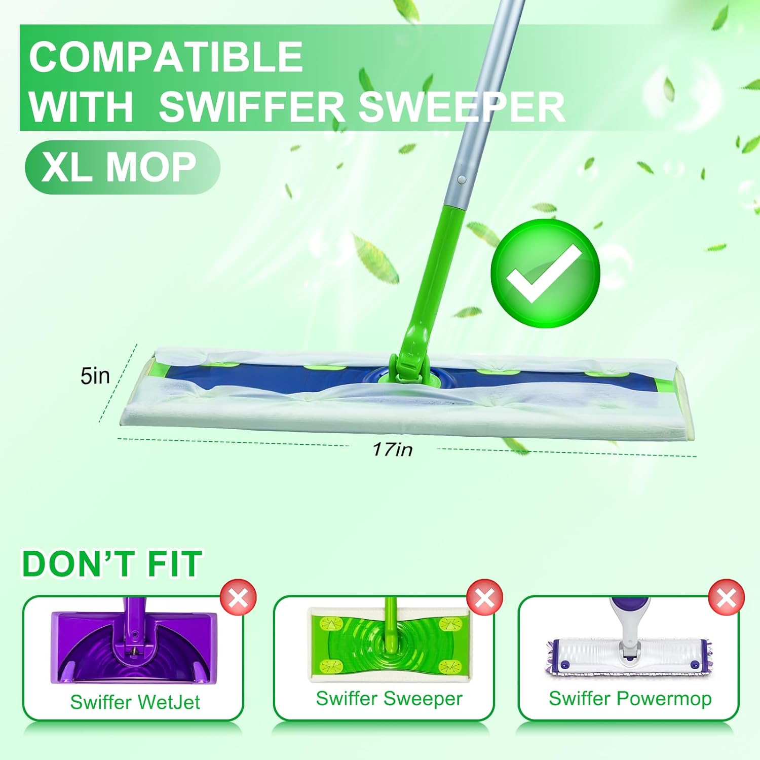 40 Count XL Wet Mopping Cloths for Swiffer Sweeper XL Mop - Disposable X-Large Wet Pad Refills - Multi-Surface Wet Wipes Mopping Pads Refill for Floor Cleaning