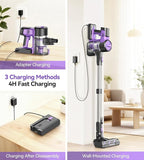 S10 Cordless Vacuum Cleaner, 55Kpa 60mins Lightweight Stick Vacuum with Powerful Suction for Home, Rechargeable, Self-Standing, Handheld Vacuum Cleaners for Hardwood Floors, Carpets, Pet Hair