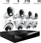 Night Owl 2-Way Audio 12 Channel DVR Video Home Security Camera System with 8 (4 Bullet 4 Dome)- 12 Channel 8 wired channels, 4 wireless wifi compatible)