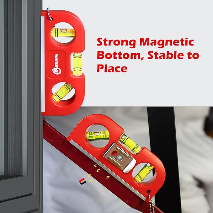 Sanung Levels, Portable Triple Bubble Level with Magnetic Base, Vertically Horizontally 45 Degree Measuring for Home Use, Set of 2