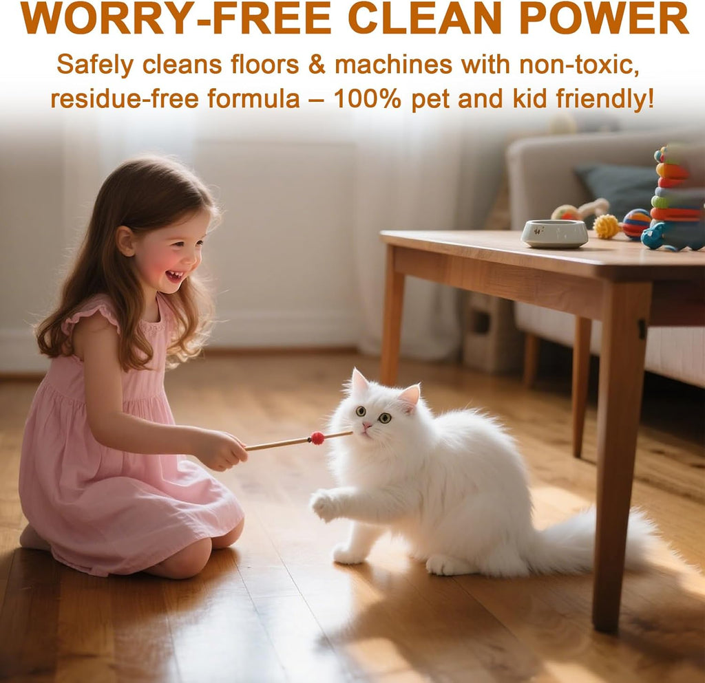 200X Concentrated Floor Cleaning Solution for All Robot Vacuum and Mop, Wet Dry Vacuums Compatible with Eufy, Roborock, Roomba, Tineco, Bissell, Shark, 29.76 fl oz 47 Gallon Cleaner (Orange Scent)