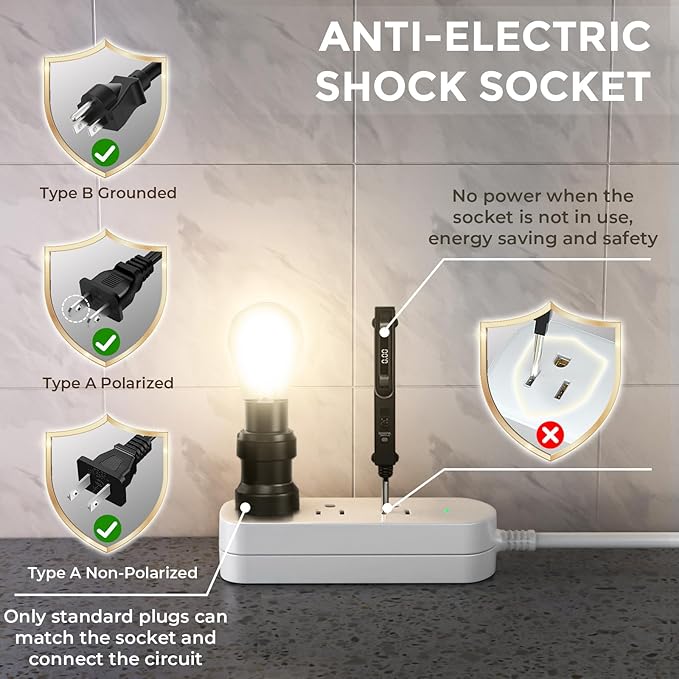 Outdoor Power Strip Weatherproof, IPX6 Waterproof Surge Protector with 3 Wide Outlets, 1625W/13A, 6FT Extension Cord, Wall Mountable for Indoor Outdoor, UL FCC Listed-White
