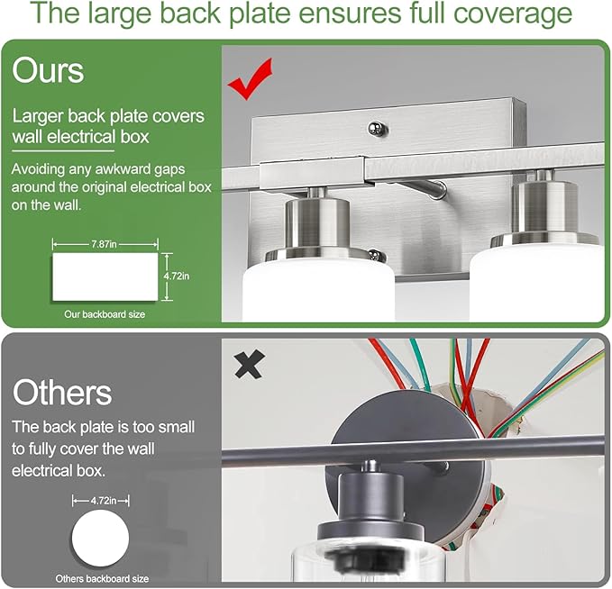 5-Light Brushed Nickel Bathroom Vanity Light with Milky White Frosted Glass Shades, Modern Bathroom Light Fixtures, Up/Down Reversible Lighting for Mirror, Bedroom, Kitchen, Living Room, Hallway