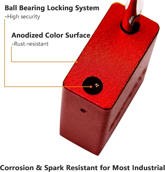 SEPOX® Ultra-Durable Anti-Rust Outdoor Padlock - Red Aluminum 38mm 1-1/2" with Long Shackle & 3 Big Keys Ideal for Gate, Storage, Locker, Fence & Lock-Out, High Security