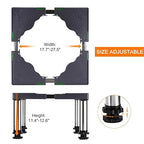 PATIKIL Mini Fridge Stand, 4 Strong Feet Laundry Stand Base Multi-Functional Adjustable Base Tray Anti-Vibration for Refrigerator Washing Machine Dryer Dishwasher AC, 11.4"-12.6" Height