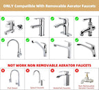 Hibbent NSF/ANSI/CAN 61 Certified Faucet Aerator, CUPC Certification 2-Flow Sink Faucet Aerator, 360° Swivel Kitchen Sink Sprayer Attachment, Faucet Replacement Part 55/64" Female Thread - Chrome