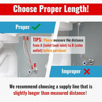 SUNGATOR 16'' Toilet Water Supply Line, 7/8" Ballcock x 3/8" Compression Toilet Hose Connector, 16 Inch Braided Stainless Steel Water Supply Line with 1 Wrench and Sealing Tape(1 Pack)