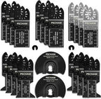 PECHAM 24PCS Universal Wood Metal Oscillating Multitool Quick Release Saw Blades Fit Porter Cable Black & Decker Rockwell Ridgid Ryobi Milwaukee Chicago Craftsman