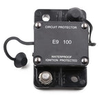 Hi-Amp 100 Amp Automotive Circuit Breaker Auto Reset No Switch Button for Boat, Car Audio, Solar System, Battery Protection 12V-32V DC IP67