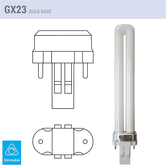 KOR (4 Pack) K22195 - PLS13W/2P/841 - Compact Fluorescent Plug-in - T4 - Single Tube - 13 Watt - 2-Pin (GX23) - 4,100 Kelvin (Cool White)