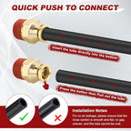 1/4” Quick Push to Connect Fittings Brass Male Straight and Elbow Combination DOT Approved 1/4 Tube OD to 1/4 and 1/8 NPT DOT Air Line Fittings Kit Air Suspension Kit Air Hose Repair Kit 40pcs