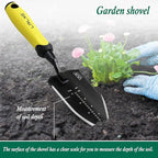 Garden Shovel-Heavy Duty Gardening Hand Trowel, Stainless Steel Garden Trowel with Rubberized Handle, Garden Tool for Soil Planting Digging Transplanting(Hand Trowel) (Yellow Handle)