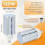 3 Pack 120W Corn LED Light Bulb Fanless,5000K Daylight(1200 Watt Equivalent) E26/E39 Large Mogul Base LED Cob Lamp 15,800LM for Outdoor Indoor Garage Warehouse Factory Workshop Street Backyard