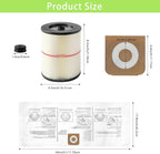 MZY LLC 1 Pack 17816 Filter for Craftsman Shop Vac Filter Cartridge Replacement with 2 Pack CMXZVBE38749 General Purpose Dust Collection Bags for 16 and 20 Gallon Shop Vacuums