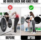 Washer and Dryer Pedestals - 24" W, 16" H, White Steel Universal Fit with Major Brands, Leak-Proof Laundry Pedestal with Drain Pan & Hose, Washer and Dryer Stand for Back Pain Relief, 800 lbs Capacity