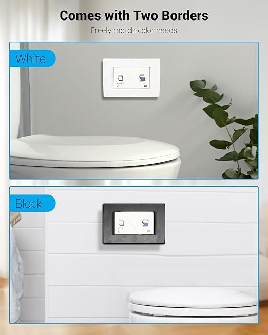 36387 Wall Switch Compatible with Tecma RV Toilet Parts, with 11.8ft Connection Lines and White & Black Frame, Compatible with Small Spaces Such as RVs, Yachts, Campers