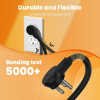 Metal 12 Outlet Mountable Power Strip, Surge Protector Heavy Duty Cord Wide Spaced and Wall Mount Metal Powerstrip for Outdoor, Desk, Garage, Industrial, Shop and Indoor (10ft)