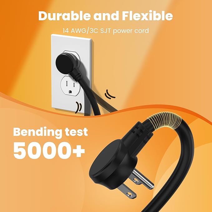 Metal 12 Outlet Mountable Power Strip, Surge Protector Heavy Duty Cord Wide Spaced and Wall Mount Metal Powerstrip for Outdoor, Desk, Garage, Industrial, Shop and Indoor (10ft)