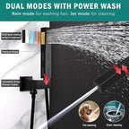 Enga Dual Shower Head Shower System with Body Jets, Wall Mount 10+6" Dual Rain Shower Head with 2 in 1 Handheld Spray for Two People, Shower Faucet Set with Valve Kit, Matte Black