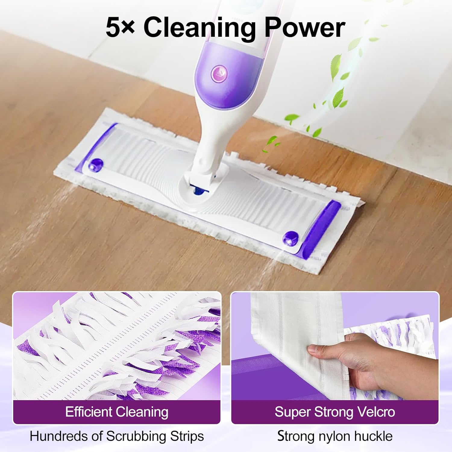 5X Cleaning Power Mop Pads for Swiffer Power Mop, Disposable Power Mop Pad Refills, Replacement Floor Cleaning Refills, Multi-Surface Wood Floor Replacement Pads (42)