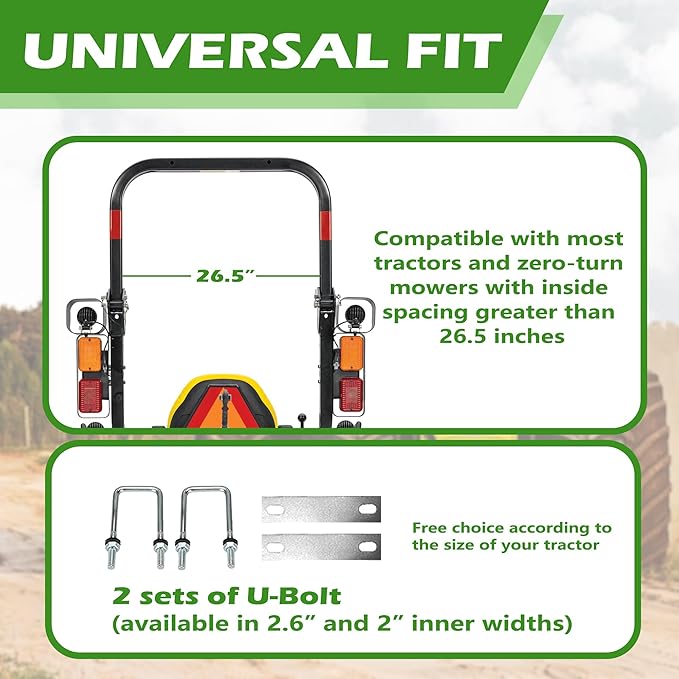Montex Heavy Duty Tractor Tool Box, 24"x 10.5"x 10.5" Tractor Basket Attachment Suitable for Most Tractors, Multi Function Tractor Accessories