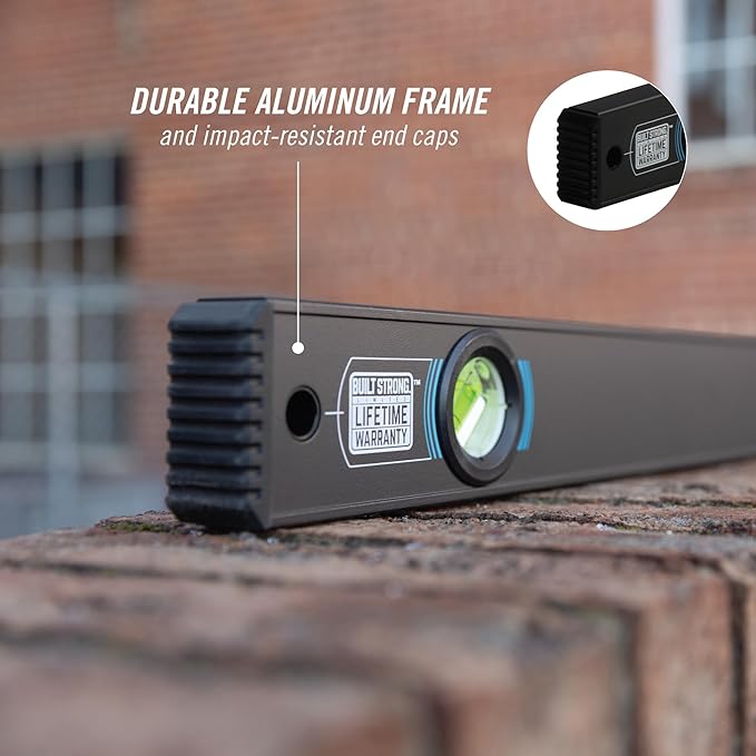 CHANNELLOCK 72-Inch, Professional-Grade Aluminum Box Level with Solid Block Acrylic Vials, 5200-0072