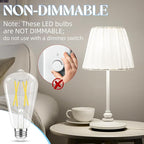 Edison Bulbs 60 watt Equivalent LED, E26 LED Bulb Non-Dimmable, 4000K Daylight White, ST58 Vintage Light Bulbs, 90+ CRI, 6W 600LM, E26 Medium Base, Clear Glass, 12 Pack