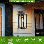 Dusk to Dawn Outdoor Wall Light Fixtures - 2 Packs Exterior Waterproof Outdoor Lighting, Modern Porch Sconces Wall Mounted Lighting, Industrial Anti-rust Matte Black Outside Lantern for Front Door