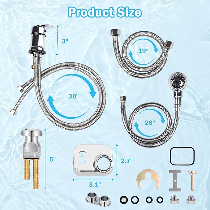 ZILAMPU Salon Shampoo Bowl Sink Faucet Vacuum Breaker Replacement Kit Hair Salon Waterproof Faucet with Shampoo Bowl Hose and Sprayer Replacement Parts for Shampoo Bed Basin for Backwash Barber Chair