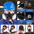 Respirator Mask with Filters and Goggles, Chemical Respirators Gas Mask for Paint, Epoxy Resin Respirator