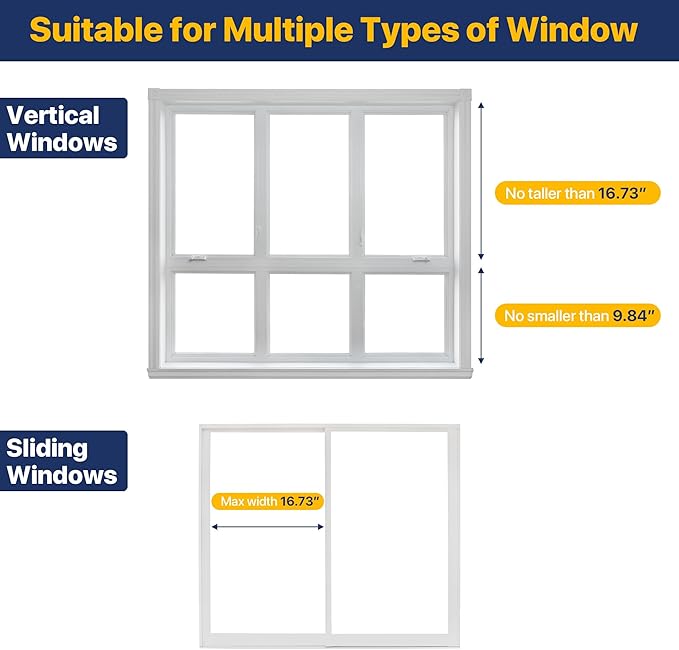 (Short) 2 Pcs Adjustable Window Lock Bar, Window AC Security Bars for Child Safety, Window Stoppers for Small Vertical Sliding Windows/Dog Door, only Extends from 9.8-16.7 in -Steel