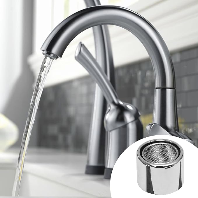 Litoexpe 15/16 Inch Faucet Aerator 4 PCS, Kitchen Sink Aerator Replacement Parts, Sink Faucet Female Thread Faucet Filter with Brass Shell and Gasket for Bathroom