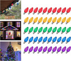KGC 50Pack C7 Christmas Light Bulb, C7 Shatterproof LED Bulbs for Christmas Outdoor String Lights, 0.6W 7W Incandescent Equivalent 50LM, E12 Base Commercial Grade Holiday Bulbs - Multicolor