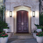 Juyace 18W Exterior Lighting Fixtures 4 Pack Budget-Friendly Outdoor Porch Lights Modern Black Sconces Wall Mount 1800Lm 3000K IP65 Waterproof for Garage House Patio Front Door Entryway