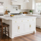 10 Pack 5 Inch(128mm) Hole Center Gold Modern Cabinet Pulls Kitchen Cabinet Handles Kitchen Cabinet Hardware Timeless Drawer Pulls for Dresser Cupboard Wardrobe, P-Gold(5x10)