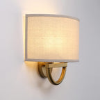 Industrial 2-Lights Wall Sconce Fixtures with Linen Fabric Shade, Double Wall Light Lamps Decor for Hallway Bedroom Living Room Bathroom Stairway