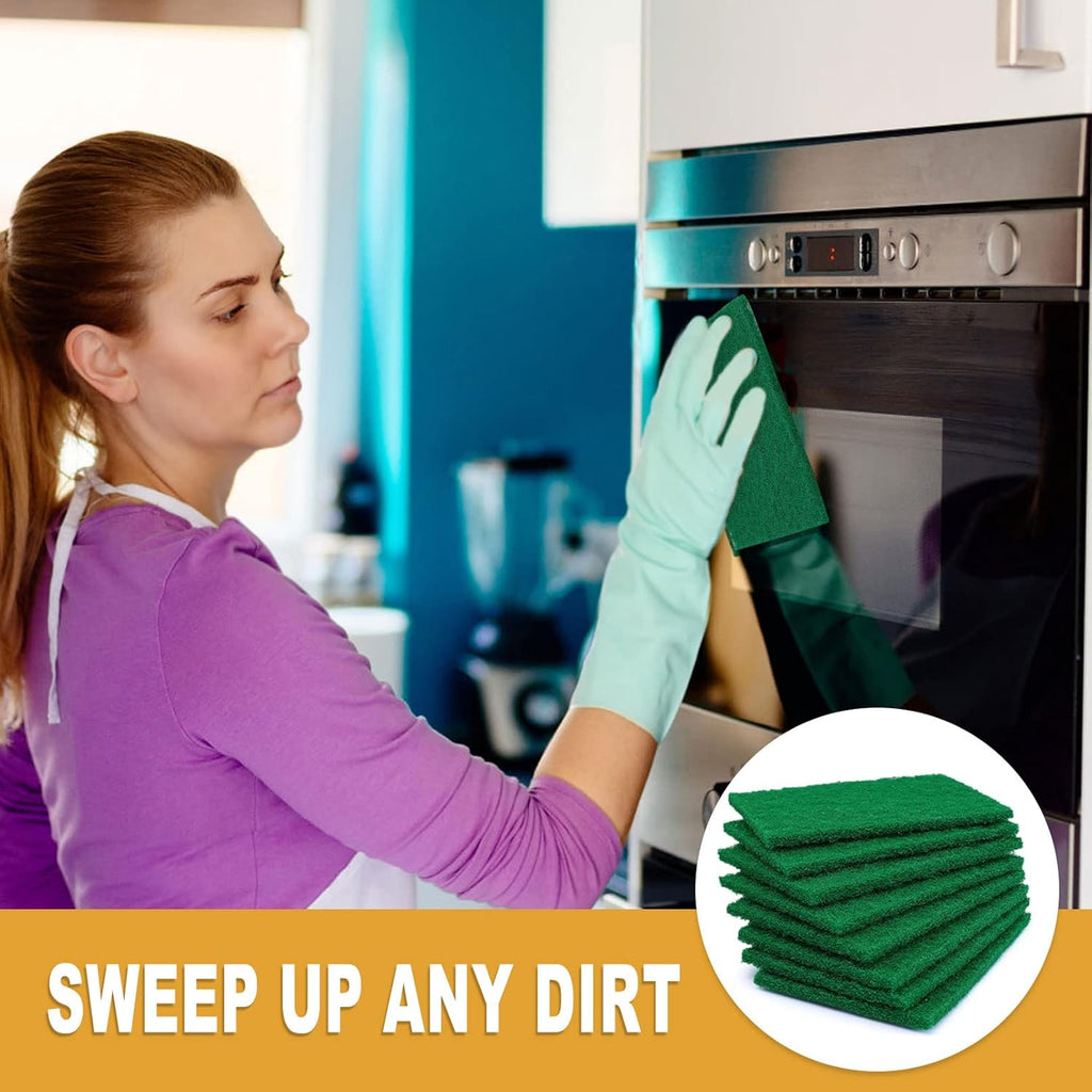 100 Pcs Scouring Pads,Heavy Duty Scour Pads,4 x 5.95 inch Reusable Green Scrub Pads for Metal Grills & Kitchen Scrubbers,Non-Scratch Scrubbing Pads for Household Kitchen Dishes Sink Bathtub