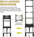 RIKADE Telescoping Ladder 16.5FT & Attic Ladder, Heavy Duty Aluminum with Non-Slip Feet, 330lb Capacity for RV, Attic, Roof & Multi-Surface Use