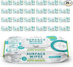 24 Pack Surface Cleaning Wipes with Bleach, All-Purpose Cleaner for Bathroom, Kitchen, Office, 1728 Count Soft Flow, Fresh Scent, Lint Free & Durable