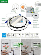 zouzai 24 Pack 4 Inch Black 5CCT Selectable Ultra-Thin LED Recessed Ceiling Light with Junction Box,9W Eqv 80W, Dimmable, led can Lights - ETL and Energy Star Certified