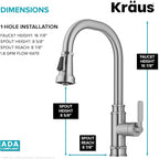 KRAUS Allyn Transitional Industrial Pull-Down Single Handle Kitchen Faucet in Spot-Free Stainless Steel, KPF-4101SFS