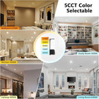 LVWIT 4 inch LED Recessed Lighting, Slim Can Lights with White Cover, 5CCT Dimmable Downlight with E26 Conversion Kit, 48 Pack